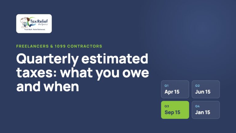 Quarterly estimated taxes for freelancers and 1099 contractors, 2026 due dates